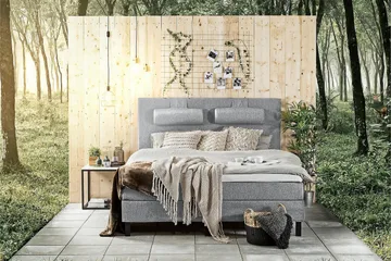 Lucky Kontinentalsäng 180x200Latexmadrass - Mellangrå - Products - Möbler - Säng - Kontinentalsäng