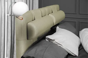 Lucky Sängpaket 140x200 LatexDiamant Sänggavel  Nackkudd - Nackkudde Stor Grön - Products - Möbler - Säng - Kontinentalsäng
