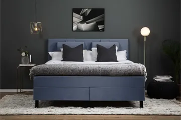 Lucky Sängpaket 180x200 Polyeter Slät - Mörkblå - Products - Möbler - Säng - Kontinentalsäng