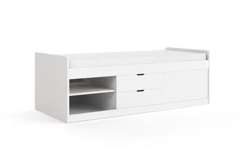 Lundvik Sängram 90x200 cm med förvaring inklusive madrass - Vit - Products - Möbler - Säng - Sängram & sängstomme