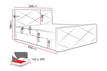Milano Kontinentalsäng 160x200 cm med Sänggavel - Ljusgrå - Products - Möbler - Säng - Säng med förvaring