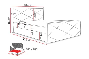 Milano Kontinentalsäng 180x200 cm med Sänggavel  Beige - Beige - Products - Möbler - Säng - Säng med förvaring