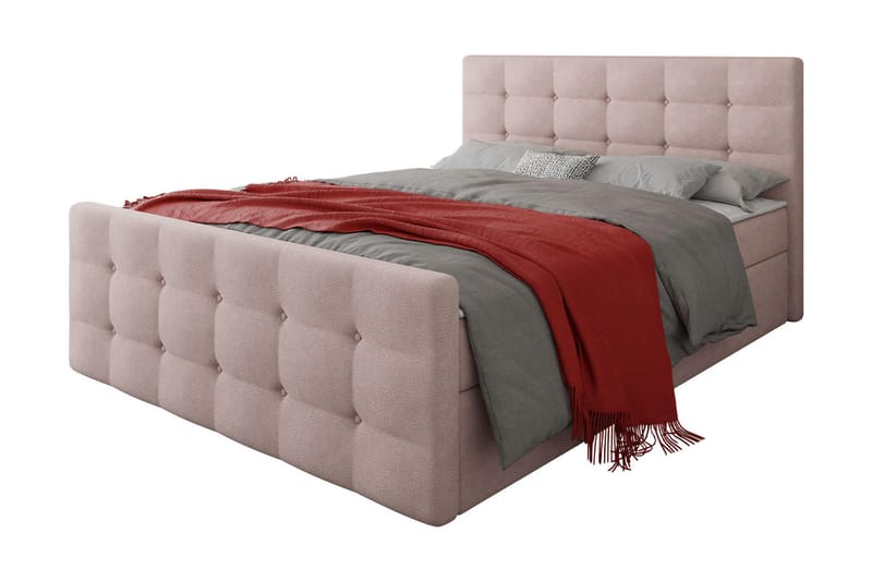 Milano Kontinentalsäng 180x200 cm med Sänggavel - Rosa - Products - Möbler - Säng - Säng med förvaring