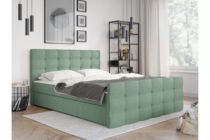 Milano Kontinentalsäng 180x210 cm  Grön - Grön - Products - Möbler - Säng - Säng med förvaring