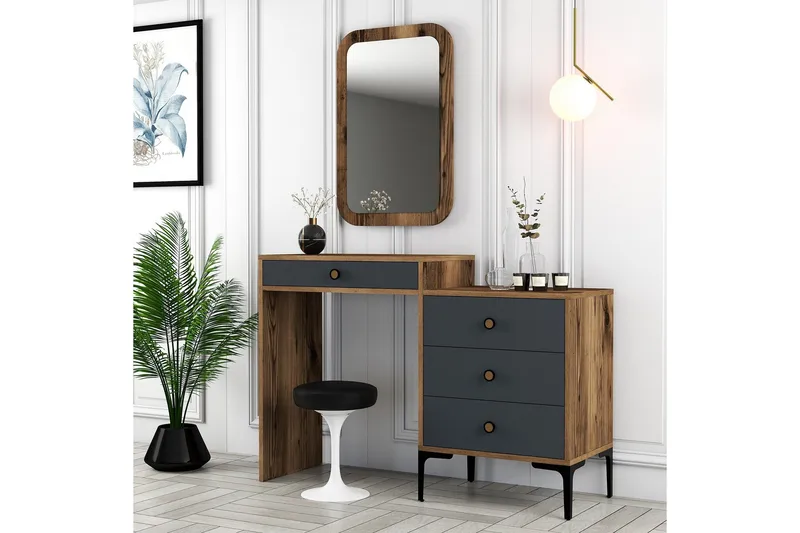 Ameias Möbelset För Sovrum Brun/Antracit - Hanah Home - Products - Möbler - Säng - Möbelset för sovrum