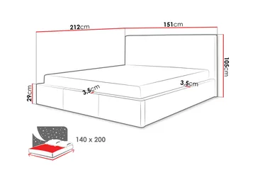 Nieres Förvaringssäng 140x200cm - Mörkgrå - Products - Möbler - Säng - Säng med förvaring
