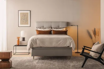 Oslo Lyx Kontinentalsäng Boucle 120x200 - Grå - Products - Möbler - Säng - Kontinentalsäng