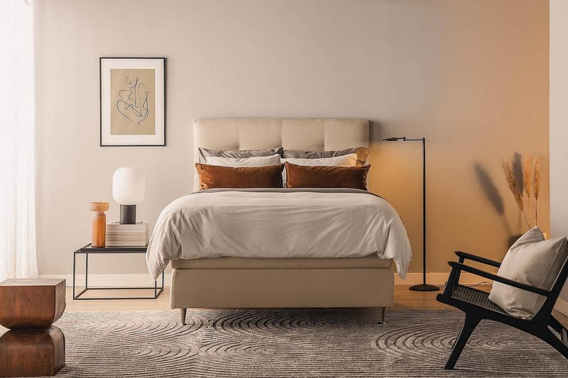 Oslo Lyx Kontinentalsäng Boucle 140x200 - Beige - Products - Möbler - Säng - Kontinentalsäng