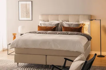 Oslo Lyx Kontinentalsäng Boucle 180x200 - Beige - Products - Möbler - Säng - Kontinentalsäng