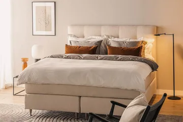 Oslo Lyx Kontinentalsäng Boucle 180x200 - Ljusbeige - Products - Möbler - Säng - Kontinentalsäng