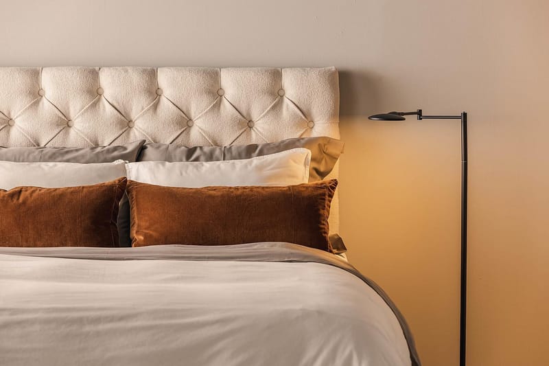Oslo Lyx Sängpaket Boucle 120x200 Djuphäftad gavel - Ljusbeige - Products - Möbler - Säng - Kontinentalsäng