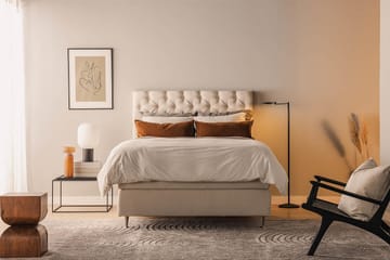 Oslo Lyx Sängpaket Boucle 120x200 Djuphäftad gavel - Ljusbeige - Products - Möbler - Säng - Kontinentalsäng
