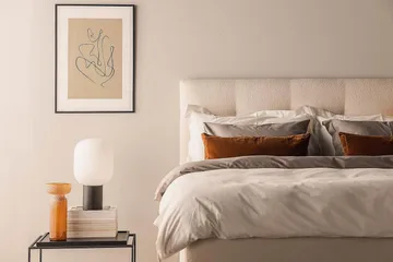 Oslo Lyx Sängpaket Boucle 180x200 Knappad gavel - Beige - Products - Möbler - Säng - Kontinentalsäng