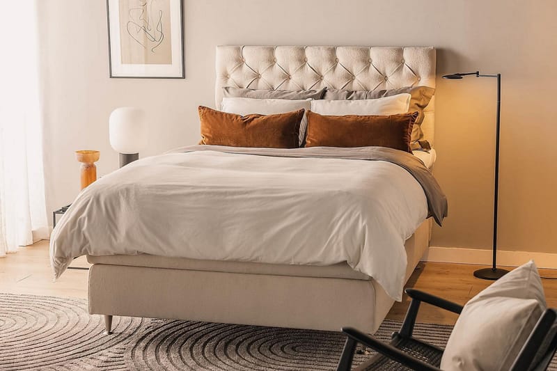 Oslo Lyx Sängpaket Kontinentalsäng 120x200 cm - Ljusbeige - Products - Möbler - Säng - Kontinentalsäng