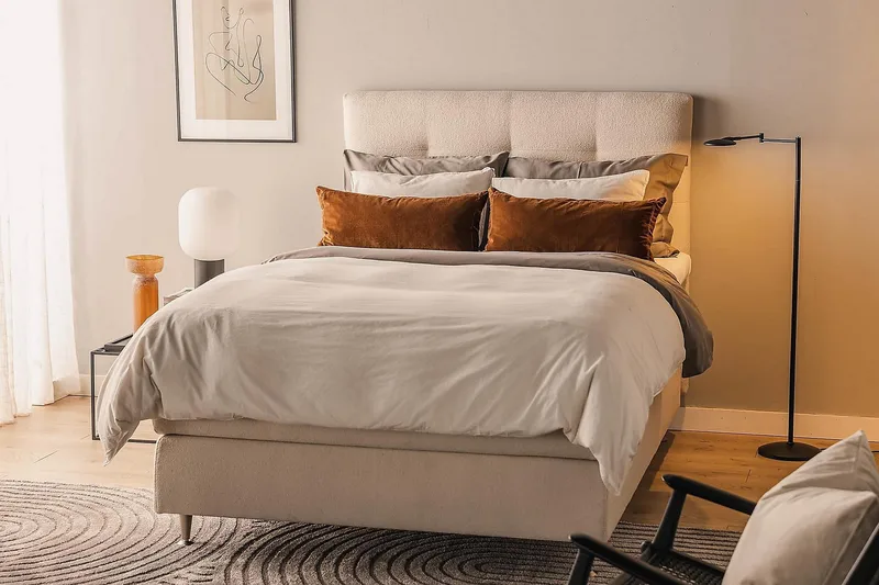 Oslo Lyx Sängpaket Kontinentalsäng 120x200 cm - Ljusbeige - Products - Möbler - Säng - Kontinentalsäng