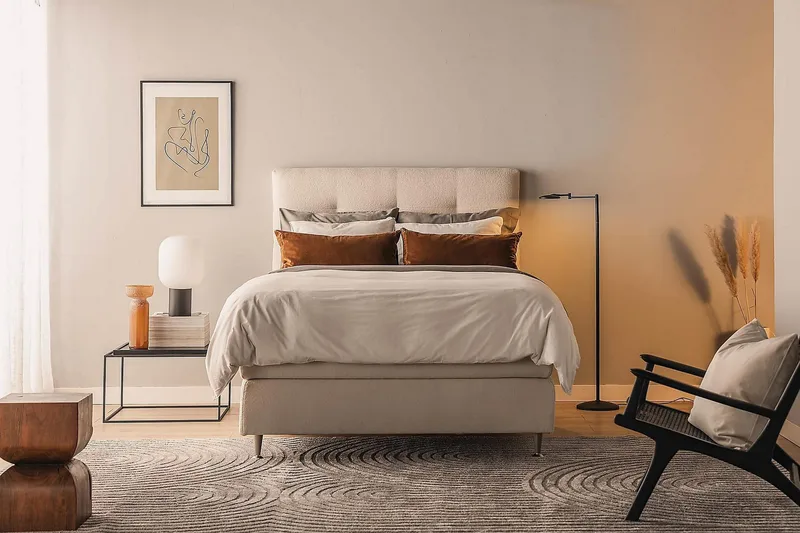 Oslo Lyx Sängpaket Kontinentalsäng 140x200 cm - Ljusbeige - Products - Möbler - Säng - Kontinentalsäng