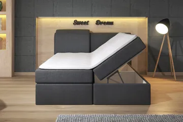 Owen Komplett Box Bed 160x200 Svart - Svart - Products - Möbler - S äng - Komplett sängpaket