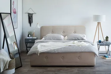 Rennes Dubbelsäng 140|200 cm - Beige - Products - Möbler - Säng - Sängram & sängstomme