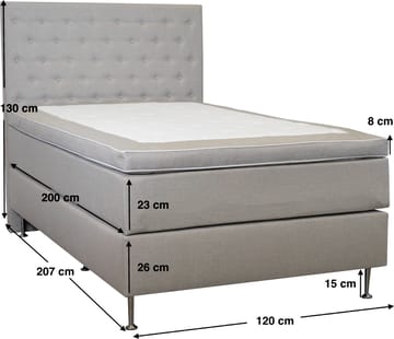 Säng 120 x 200 cm + sänggavel - Dream - beige - Products - Möbler - Säng - Enkelsäng