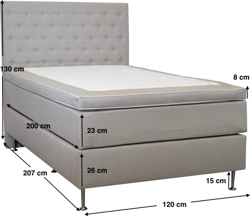 Säng 120 x 200 cm + sänggavel - Dream - beige - Products - Möbler - Säng - Enkelsäng