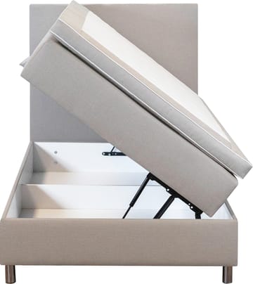 Säng 120x200 cm beige med förvaring 5 zoner pocket - Sänggavel ingår - beige - Products - Möbler - Säng - Säng med förvaring