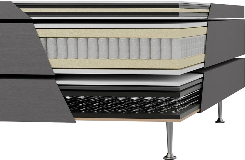 Säng 160x200 cm beige 5-zoner - beige valdos 12 - Products - Möbler - Säng - Kontinentalsäng