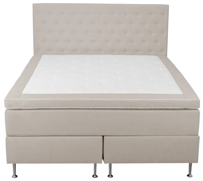 Säng 160x200 cm beige 5-zoner, beige valdos 12