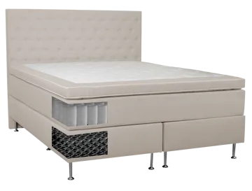 Säng 160x200 cm beige 5-zoner - beige valdos 12 - Products - Möbler - Säng - Kontinentalsäng