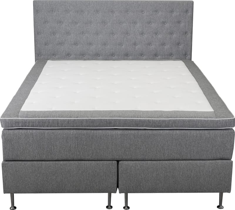 Säng 160x200 cm grå pocket 5 zoner - grå - Products - Möbler - Säng - Kontinentalsäng
