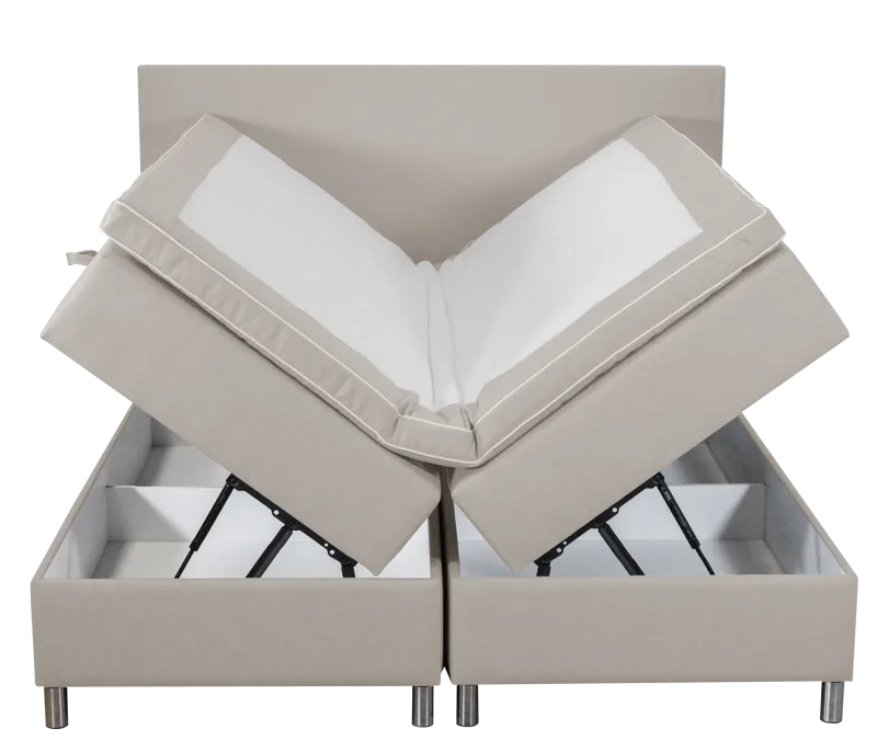 Säng med förvaring beige 160x200 cm - beige - Products - Möbler - Säng - Säng med förvaring