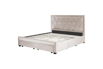 Säng med förvaringslådor Lievin - Beige, 180x200 cm - Products - Möbler - Säng - Säng med förvaring