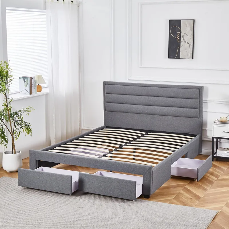 Sängram Älmhult Grå med Förvaringslådor - 180 x 200 cm - Products - Möbler - Säng - Säng med förvaring