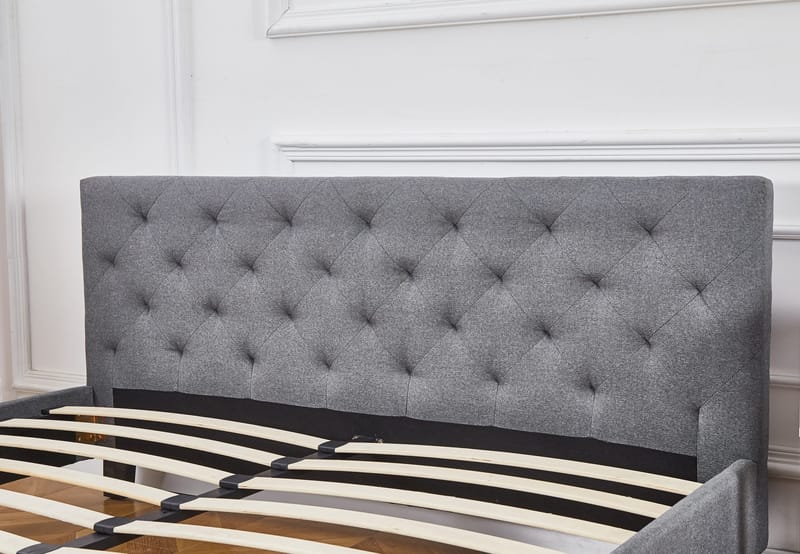 Sängram 180 x 200 cm - Grå - Inklusive sänggavel - Grå - Products - Möbler - Säng - Sängram & sängstomme