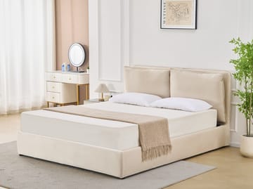 Sängram lyx 160 x 200 cm - Beige - Beige - Products - Möbler - Säng - Säng med förvaring