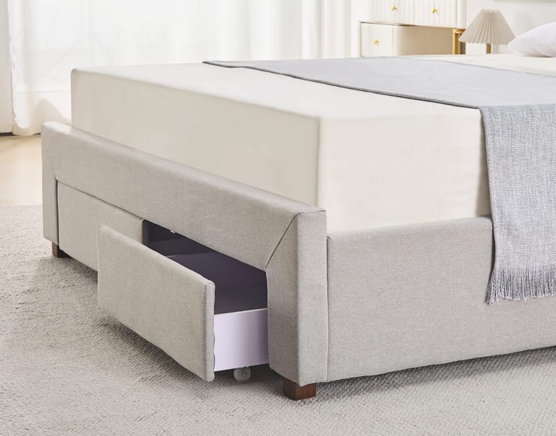 Sängram med förvaring 160 x 200 cm - Grå - Grå - Products - Möbler - Säng - Säng med förvaring