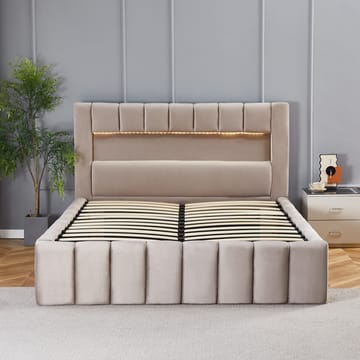 Sängram med led-belysning 180x200 cm - Beige - Products - Möbler - Säng - Sängram & sängstomme