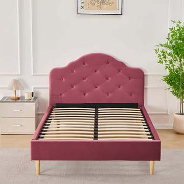 Sängram rosa inklusive sänggavel - 120 x 200 cm - Rosa - Products - Möbler - Säng - Sängram & sängstomme