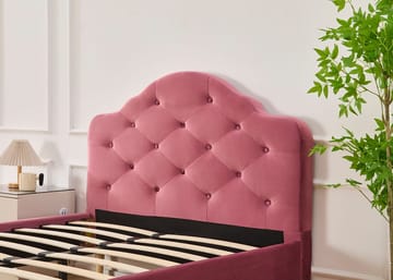 Sängram rosa inklusive sänggavel - 120 x 200 cm - Rosa - Products - Möbler - Säng - Sängram & sängstomme