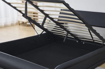 Sängram Prince Konstläder med Förvaring 160x200 cm - Svart - Products - Möbler - Säng - Säng med förvaring