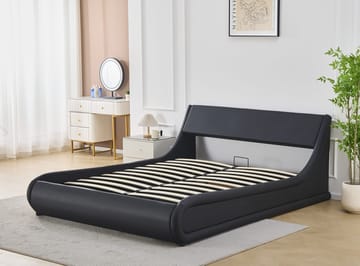 Sängram Prince Konstläder med Förvaring 160x200 cm - Svart - Products - Möbler - Säng - Säng med förvaring