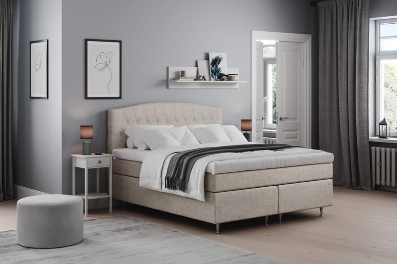 Belda Sänggavel 160 cm Svängd - Beige - Products - Möbler - Säng - Sängtillbehör & sänggavel - Sänggavel