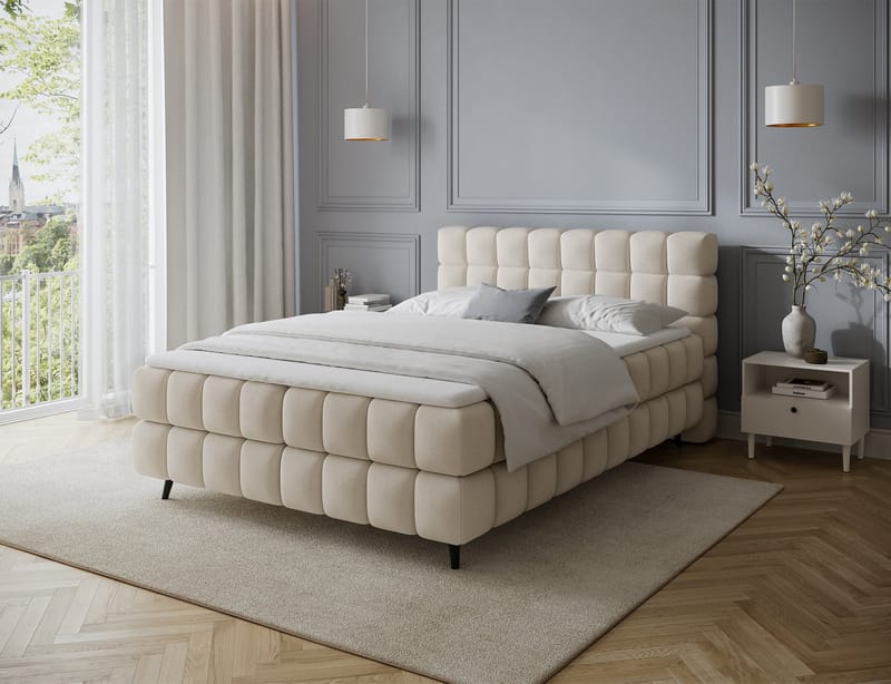 Sabeno Sängpaket Bubblig Kontinentalsäng med förvaring 180x200 cm - Calmora 18 - Products - Möbler - Säng - Säng med förvaring