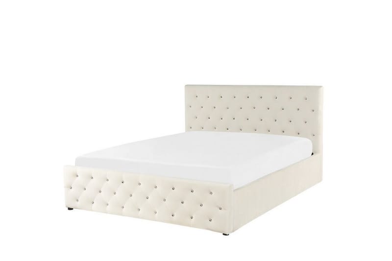 Saleux Förvaringssäng 140x200 cm - Sammet/Beige - Products - Möbler - Säng - Säng med förvaring