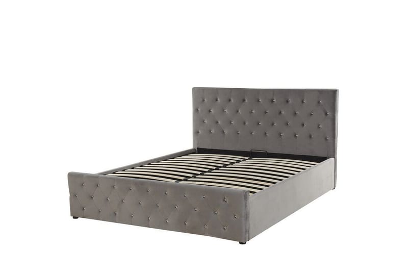 Saleux Förvaringssäng 140x200cm - Sammet/Grå - Products - Möbler - Säng - Säng med förvaring