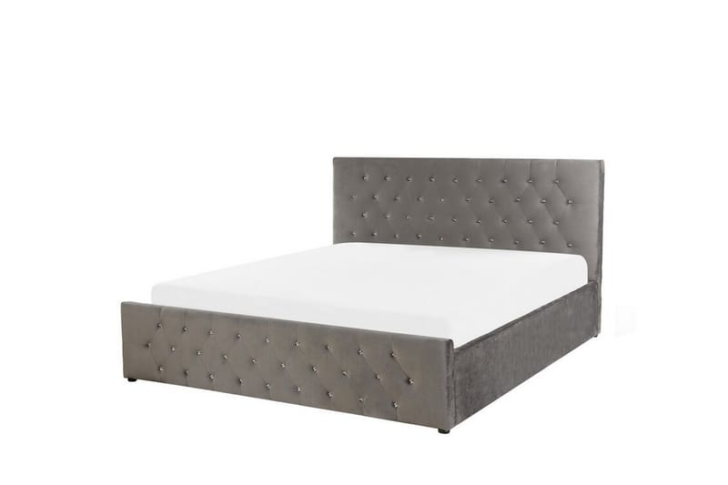 Saleux Förvaringssäng 140x200cm - Sammet/Grå - Products - Möbler - Säng - Säng med förvaring