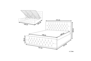 Saleux Förvaringssäng 140x200cm - Sammet/Grå - Products - Möbler - Säng - Säng med förvaring