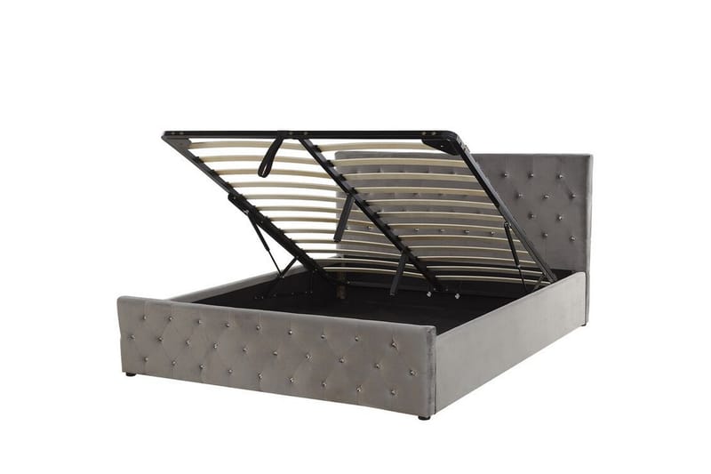 Saleux Förvaringssäng 140x200cm - Sammet/Grå - Products - Möbler - Säng - Säng med förvaring