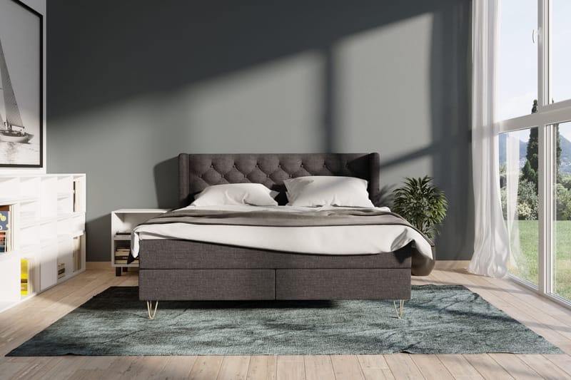 Select No 3 Komplett Sängpaket 160x200 Fast - Mörkgrå/Metall - Products - Möbler - Säng - Kontinentalsäng