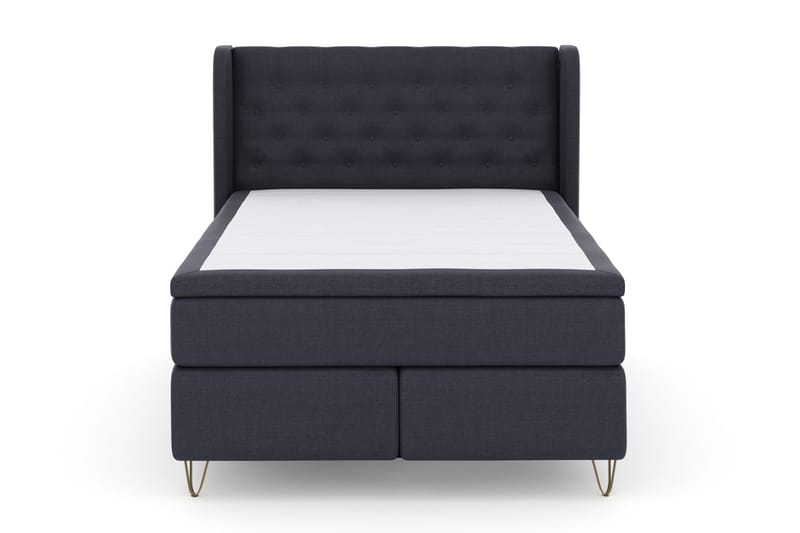 Select No 4 Komplett Sängpaket 140x200 Fast - Blå/Metall V-form - Products - Möbler - Säng - Kontinentalsäng