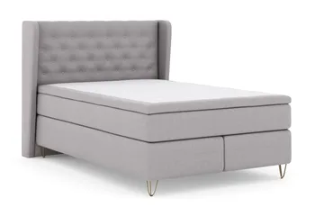 Select No 4 Komplett Sängpaket 140x200 Fast - Ljusgrå/Metall V-form - Products - Möbler - Säng - Kontinentalsäng
